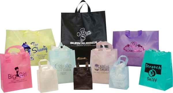 Colored Frosted Plastic Shopping Bags