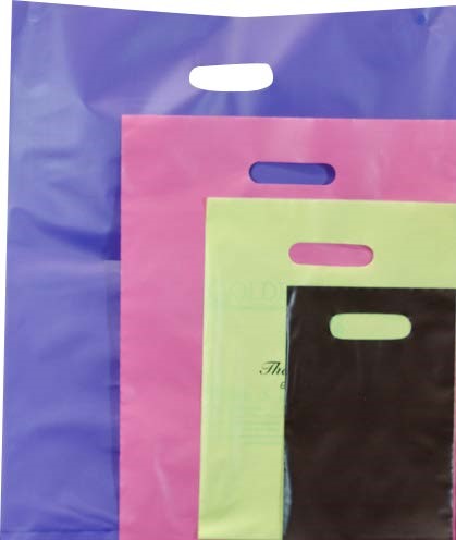 Colored Frosted Plastic Merchandise Bags