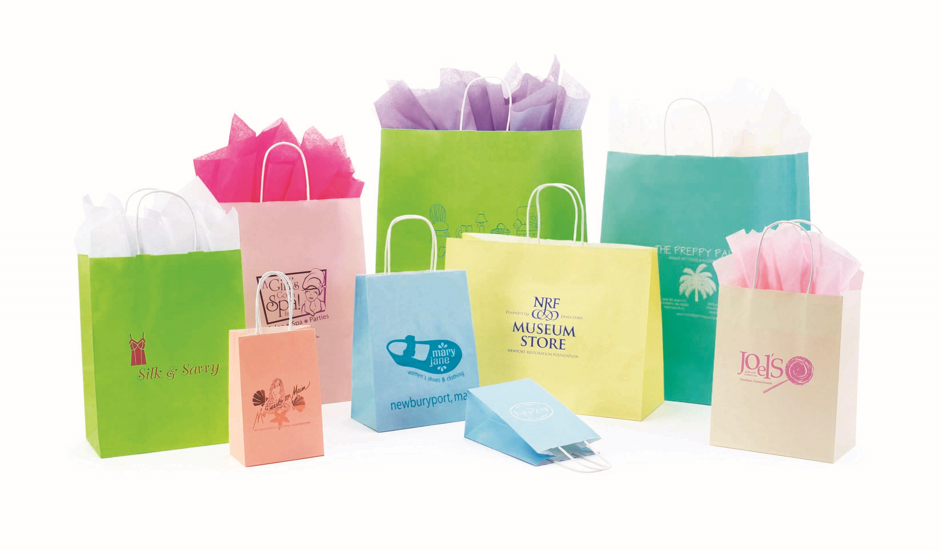 Matte Tints On White Shopping Bags