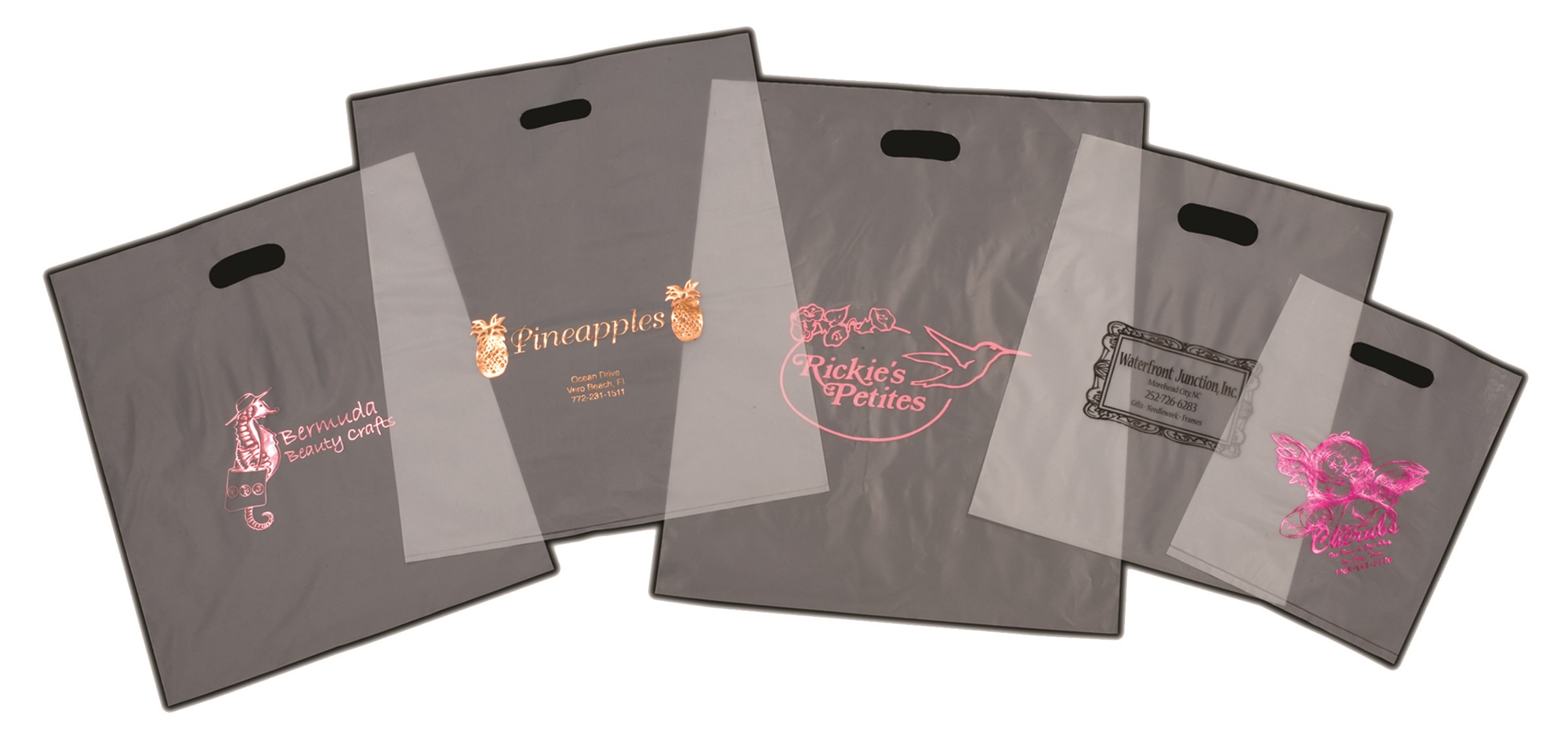 Clear Frosted Plastic Merchandise Bags