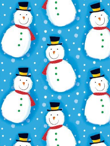 Snowmen On Blue