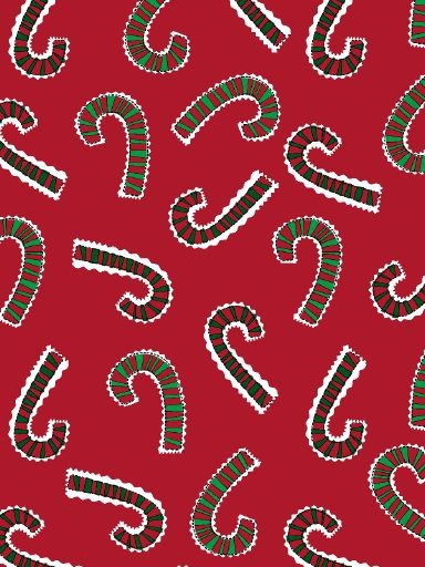 Candy Canes On Red