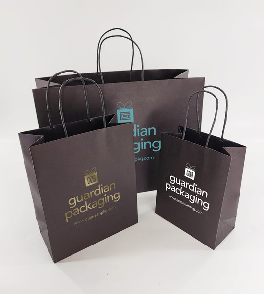 Premium Turn Top Black Shopping Bags