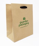 8 x 4 x 10 Natural Kraft Ribbon Handle Eurototes (Case of 100) Recycled-Kraft-Ribbon-Handle-Eurototes-8-Printed