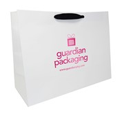 16 x 6 x 12 White Kraft Ribbon Handle Eurototes (Case of 100) White-Kraft-Ribbon-Handle-Eurototes-16-Stamped