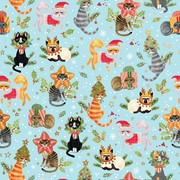 24" x 417' (half ream) - XB501 - Naughty Cats XB501.24.417