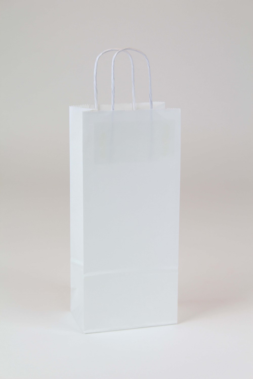 5.25 x 3.25 x 13 White Kraft Shopping Bags (Case of 250) White-Kraft-Shopping-Bags-513