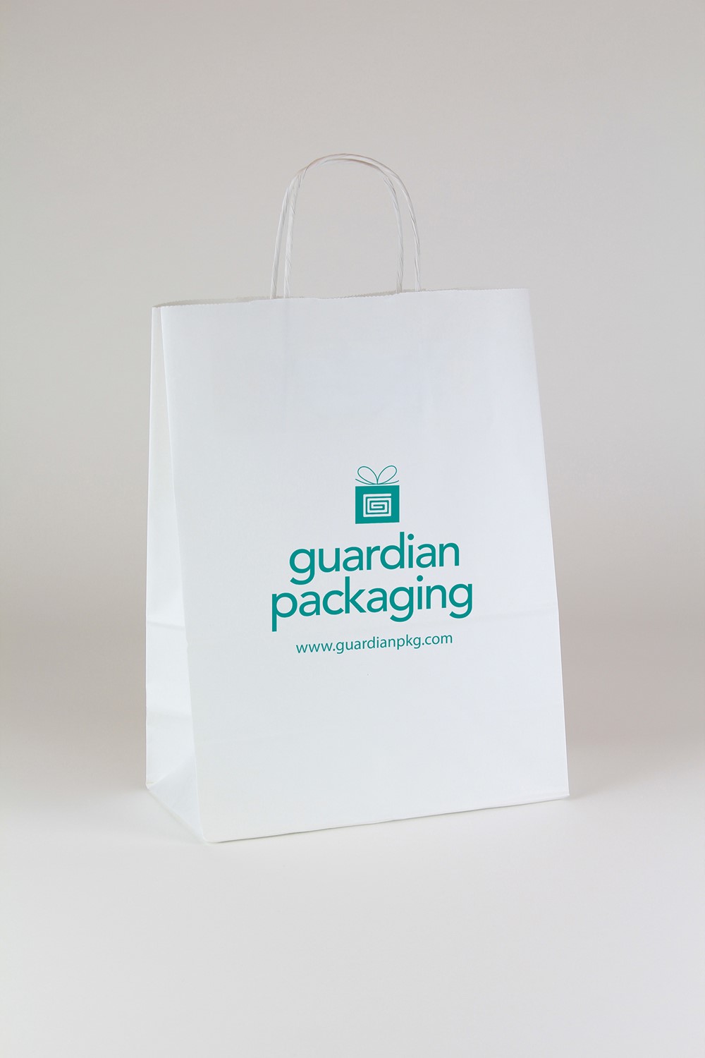 10 x 5 x 13 White Kraft Shopping Bags (Case of 250) White-Kraft-Shopping-Bags-1013-Printed
