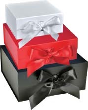6 x 6 x 2+3/4 Magnetic Ribbon-Tie Gift Boxes (Case of 20) Magnetic-Gift-Boxes-4006