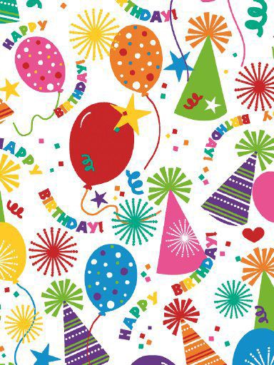 24"x 417' VAL-8260 Birthday Celebrations Gift Wrap VAL8260-24H