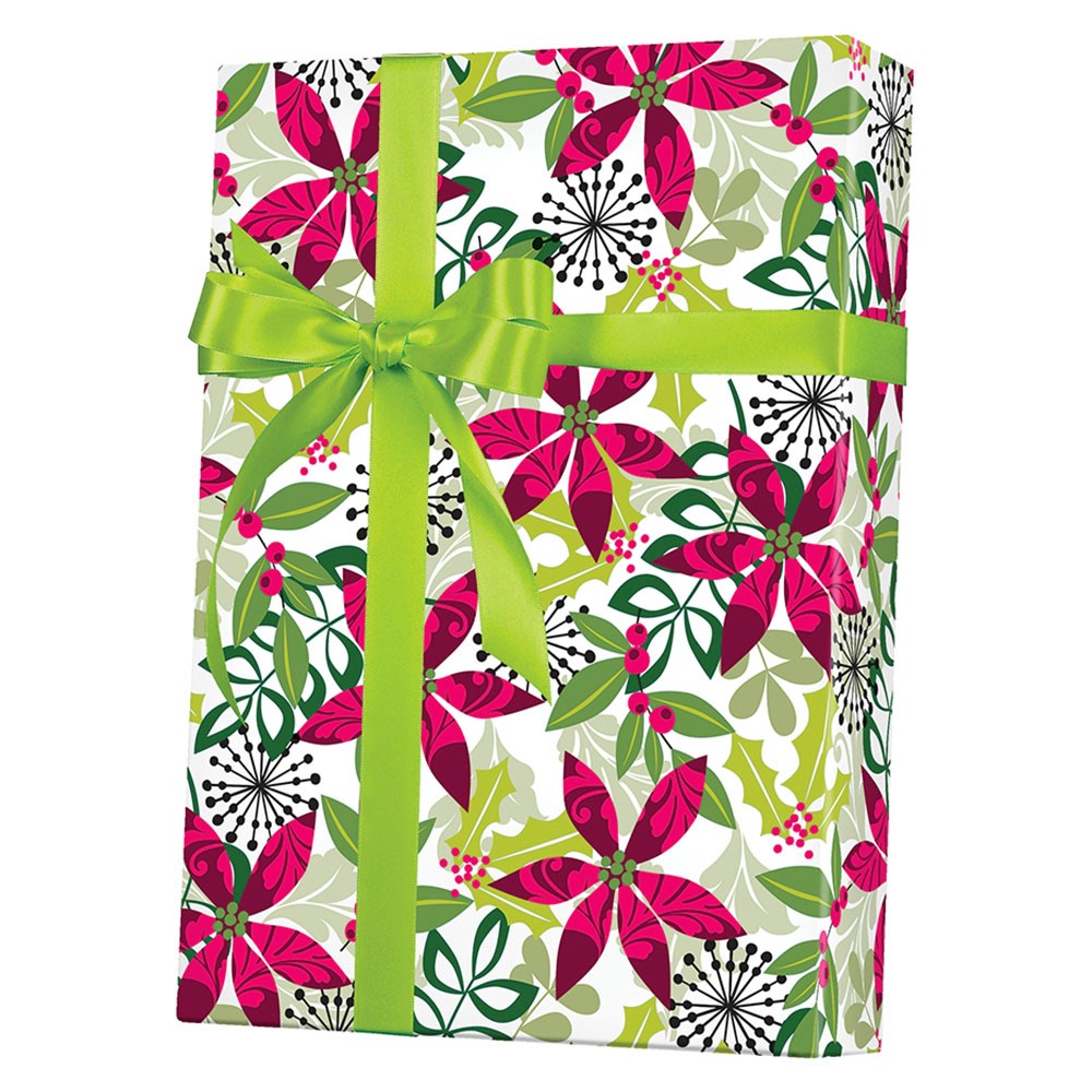 24"x 833' X6331 Christmas Flora Gift Wrap X6331-24F