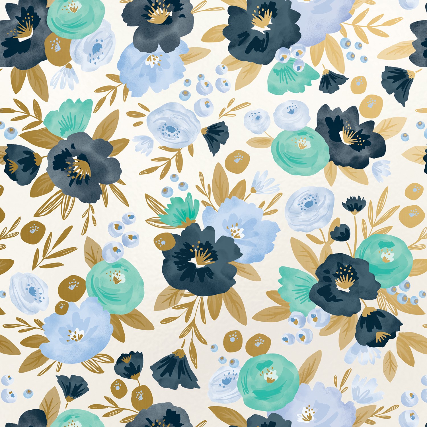 30" x 417' (half ream) - B384 - Fresh Flowers B384.30.417
