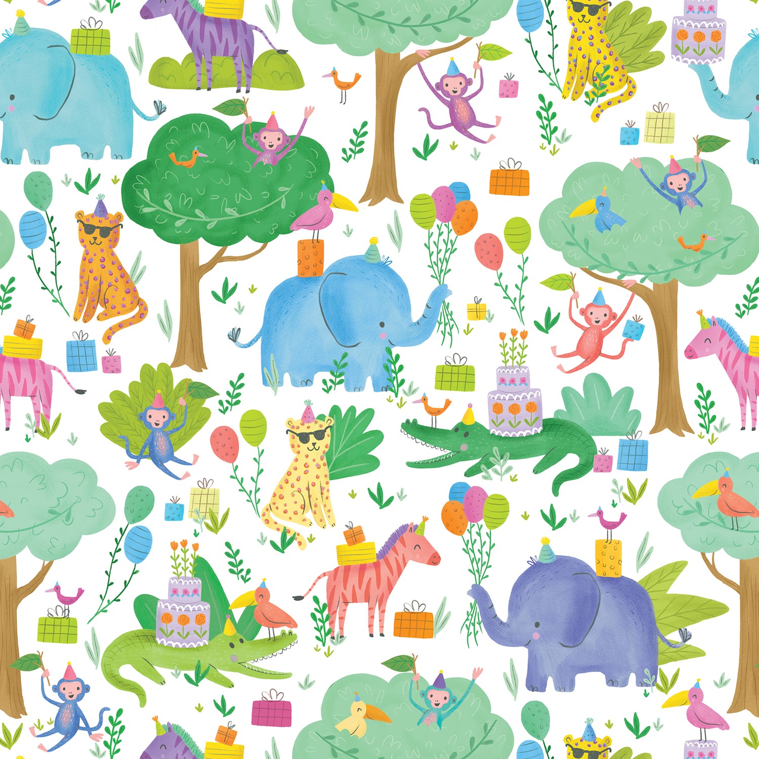 24" x 833' (full ream) - B328 - Jungle Party B328.24.833