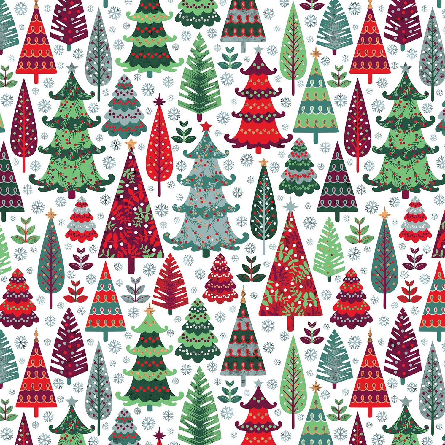 30" x 417' (half ream) - XB647 - Holographic Trees XB647.30.417