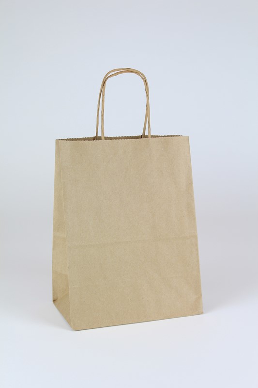 8 x 4.5 x 10.5 Recycled Brown Kraft Shopping Bags Recycled-Brown-Kraft-Shopping-Bags-8-Plain