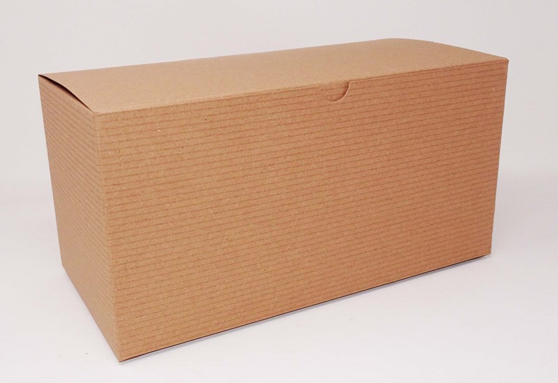 10 x 5 x 4 Kraft Pinstripe One-Piece Giftware Boxes (Case of 100) Kraft-Pinstripe-One-Piece-Giftware-Boxes-1054