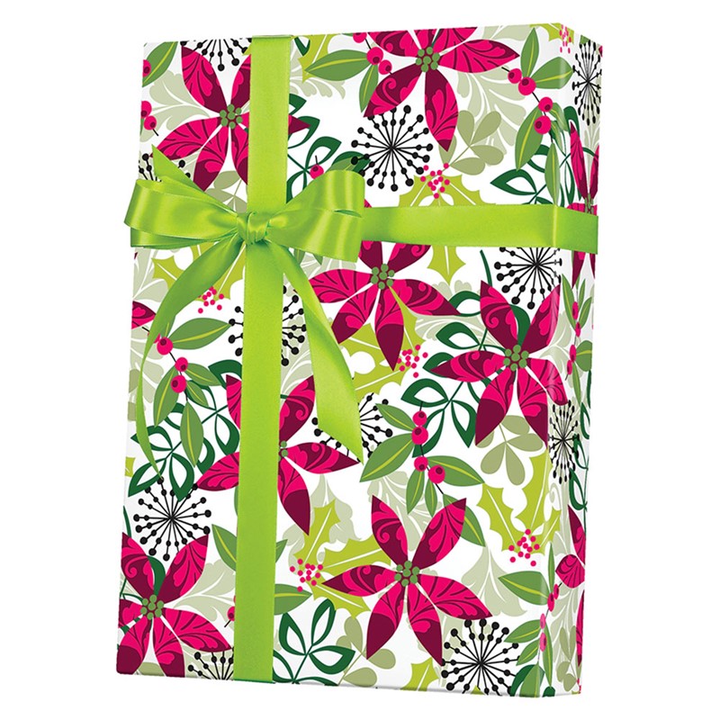 24"x 833' X6331 Christmas Flora Gift Wrap X6331-24F