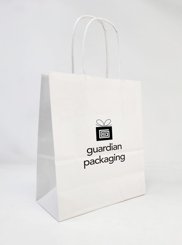 White paper top grocery bags