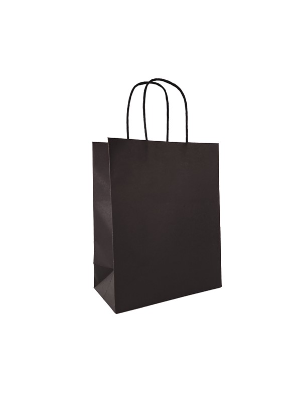 8x4x10 Premium Turn Top  Black Kraft Shopping Bags Premium-Turn-Top-8-PLAIN-Black