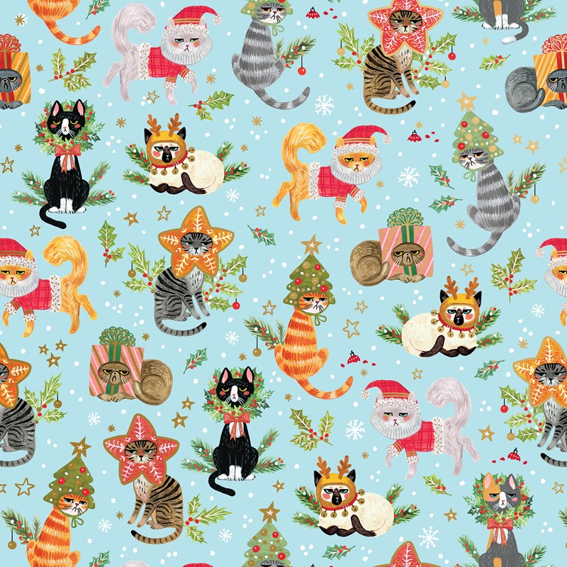 30" x 833' (full ream) - XB501 - Naughty Cats XB501.30.833