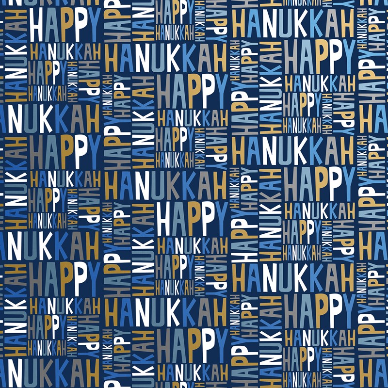 24" x 833' (full ream) -  XB671 - Hanukkah Greetings XB671.24.833
