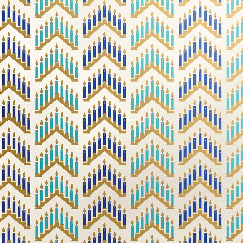 30" x 208' (quarter ream) - XB800 - Modern Hanukkah XB800.30.208