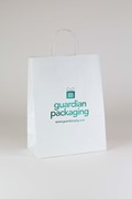 10 x 5 x 13 White Kraft Shopping Bags (Case of 250) White-Kraft-Shopping-Bags-1013-Printed View 2