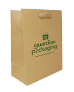 8 x 4 x 10 Natural Kraft Ribbon Handle Eurototes (Case of 100) Recycled-Kraft-Ribbon-Handle-Eurototes-8-Printed View 2