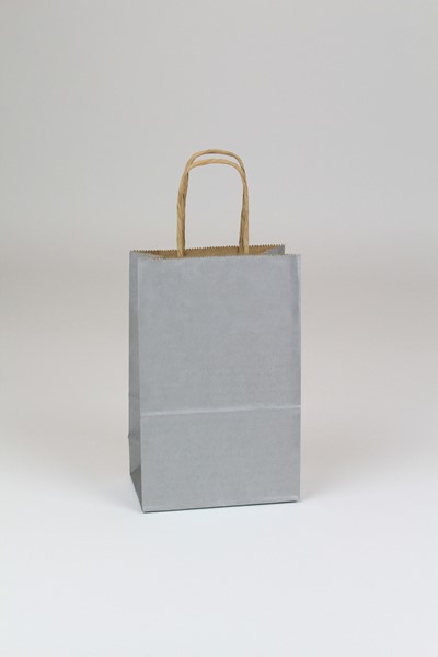 5.25 x 3.25 x 8.25 Metallic Tints on Kraft Shopping Bags (Case of 250)