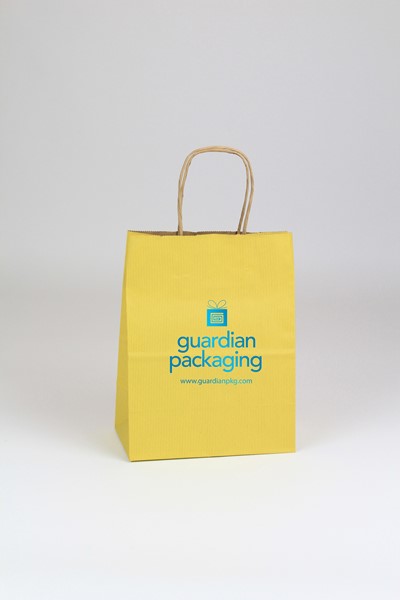 8 x 4.75 x 10.25 Shadow Stripe Tints on Kraft Shopping Bags (Case of 250)