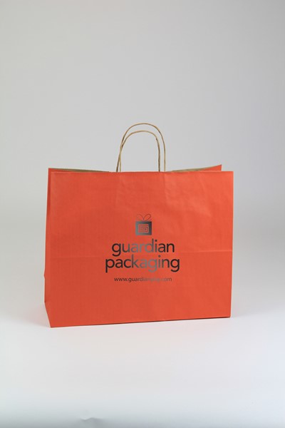 16 x 6 x 12 Shadow Stripe Tints on Kraft Shopping Bags (Case of 250)