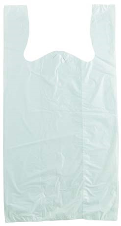 12 x 7.5 x 23 White Economy Hi-Density T-Shirt bags (Case of 1000)