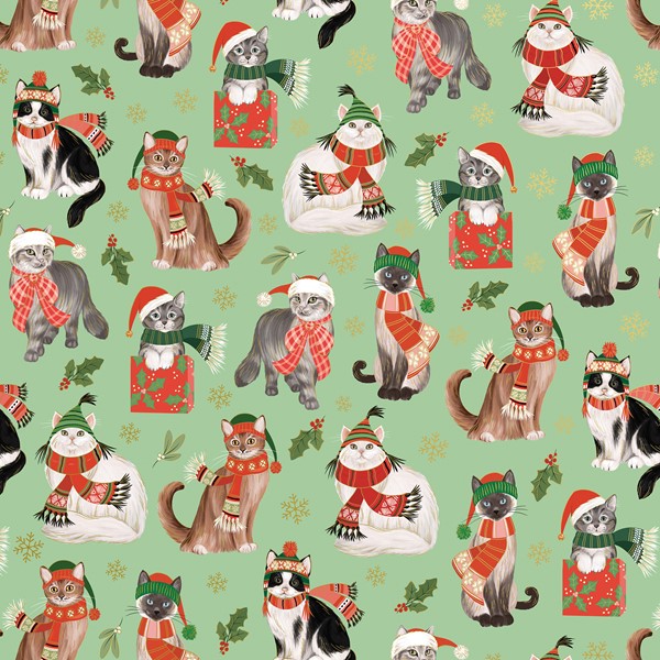 24" x 208' (quarter ream)  - XB782 - Frockling Felines